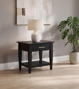 Lindenton Black 1-drawer Wood Occasional Side End Table from Coaster - Luna Furniture