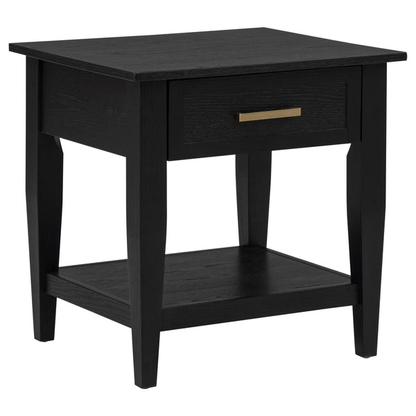 Lindenton Black 1-drawer Wood Occasional Side End Table