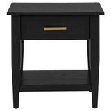 Lindenton Black 1-drawer Wood Occasional Side End Table from Coaster - Luna Furniture