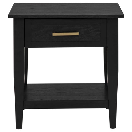 Lindenton Black 1-drawer Wood Occasional Side End Table from Coaster - Luna Furniture