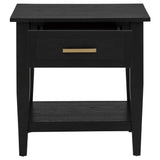 Lindenton Black 1-drawer Wood Occasional Side End Table from Coaster - Luna Furniture