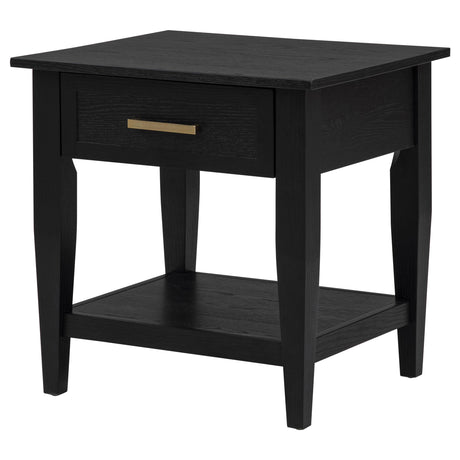 Lindenton Black 1-drawer Wood Occasional Side End Table from Coaster - Luna Furniture