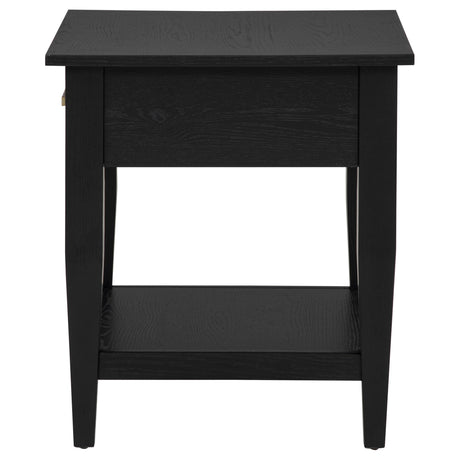 Lindenton Black 1-drawer Wood Occasional Side End Table from Coaster - Luna Furniture