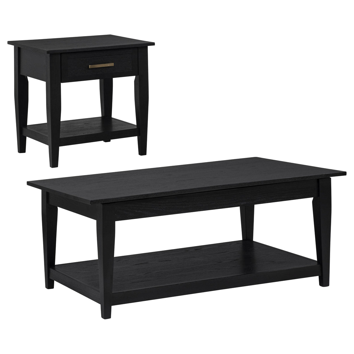 Lindenton Black 2-Piece Wood Lift-Top Coffee and End Table Set from Coaster - Luna Furniture
