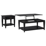 Lindenton Black 2-Piece Wood Lift-Top Coffee and End Table Set from Coaster - Luna Furniture