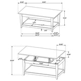 Lindenton Black 2-Piece Wood Lift-Top Coffee and End Table Set from Coaster - Luna Furniture