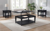 Lindenton Black 3-Piece Wood Lift-Top Coffee and End Table Set from Coaster - Luna Furniture