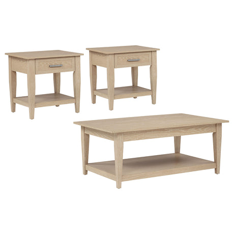 Lindenton Blonde 3-Piece Wood Lift-Top Coffee and End Table Set from Coaster - Luna Furniture