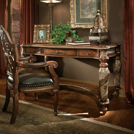 Villa Valencia Classic Chestnut Writing Desk from Michael Amini - Luna Furniture