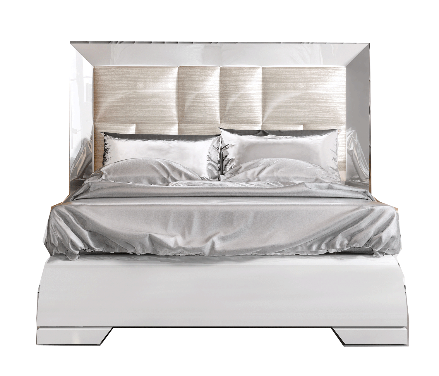 Carmen White QS Bed + Slats Frame Set from ESF Furniture - Luna Furniture