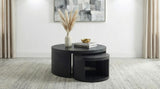 Sweeney Black 2-Piece Round Wood Occasional Nesting Table Set from Coaster - Luna Furniture
