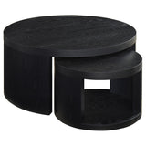 Sweeney Black 2-Piece Round Wood Occasional Nesting Table Set from Coaster - Luna Furniture