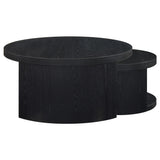 Sweeney Black 2-Piece Round Wood Occasional Nesting Table Set from Coaster - Luna Furniture