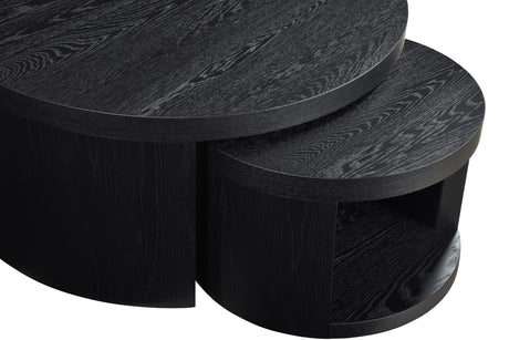 Sweeney Black 2-Piece Round Wood Occasional Nesting Table Set from Coaster - Luna Furniture