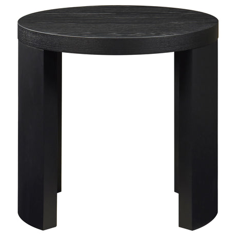 Sweeney Black 24-inch Round Wood Occasional Side End Table from Coaster - Luna Furniture