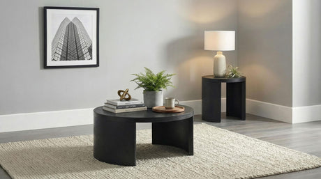 Sweeney Black 2-Piece Coffee and End Occasional Table Set from Coaster - Luna Furniture