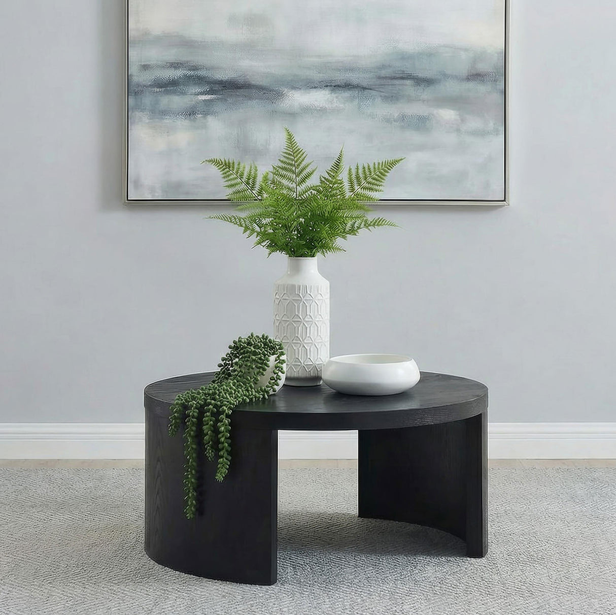 Sweeney Black 39-inch Round Wood Occasional Cocktail Coffee Table from Coaster - Luna Furniture