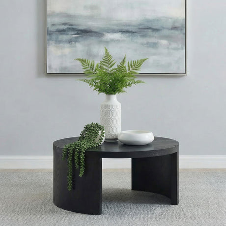 Sweeney Black 39-inch Round Wood Occasional Cocktail Coffee Table from Coaster - Luna Furniture