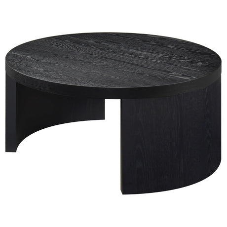 Sweeney Black 39-inch Round Wood Occasional Cocktail Coffee Table from Coaster - Luna Furniture