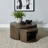 Sweeney Dark Walnut 2-Piece Round Wood Occasional Nesting Table Set from Coaster - Luna Furniture