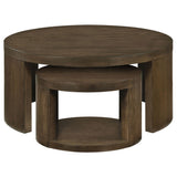 Sweeney Dark Walnut 2-Piece Round Wood Occasional Nesting Table Set from Coaster - Luna Furniture