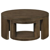 Sweeney Dark Walnut 2-Piece Round Wood Occasional Nesting Table Set from Coaster - Luna Furniture