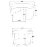 Sweeney Dark Walnut 2-Piece Round Wood Occasional Nesting Table Set from Coaster - Luna Furniture