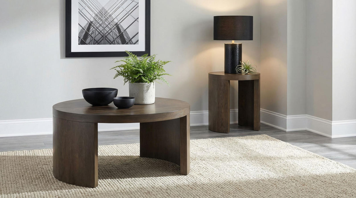 Sweeney Dark Walnut 2-Piece Coffee and End Occasional Table Set from Coaster - Luna Furniture