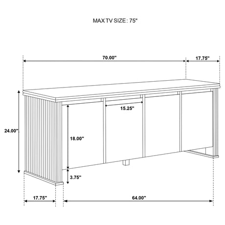 Adina Distressed Light Brown 70-inch TV Stand Media Console from Coaster - Luna Furniture