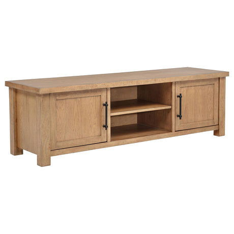 Beasley Golden Oak 2-Door 71-Inch Wood TV Stand Media Console from Coaster - Luna Furniture