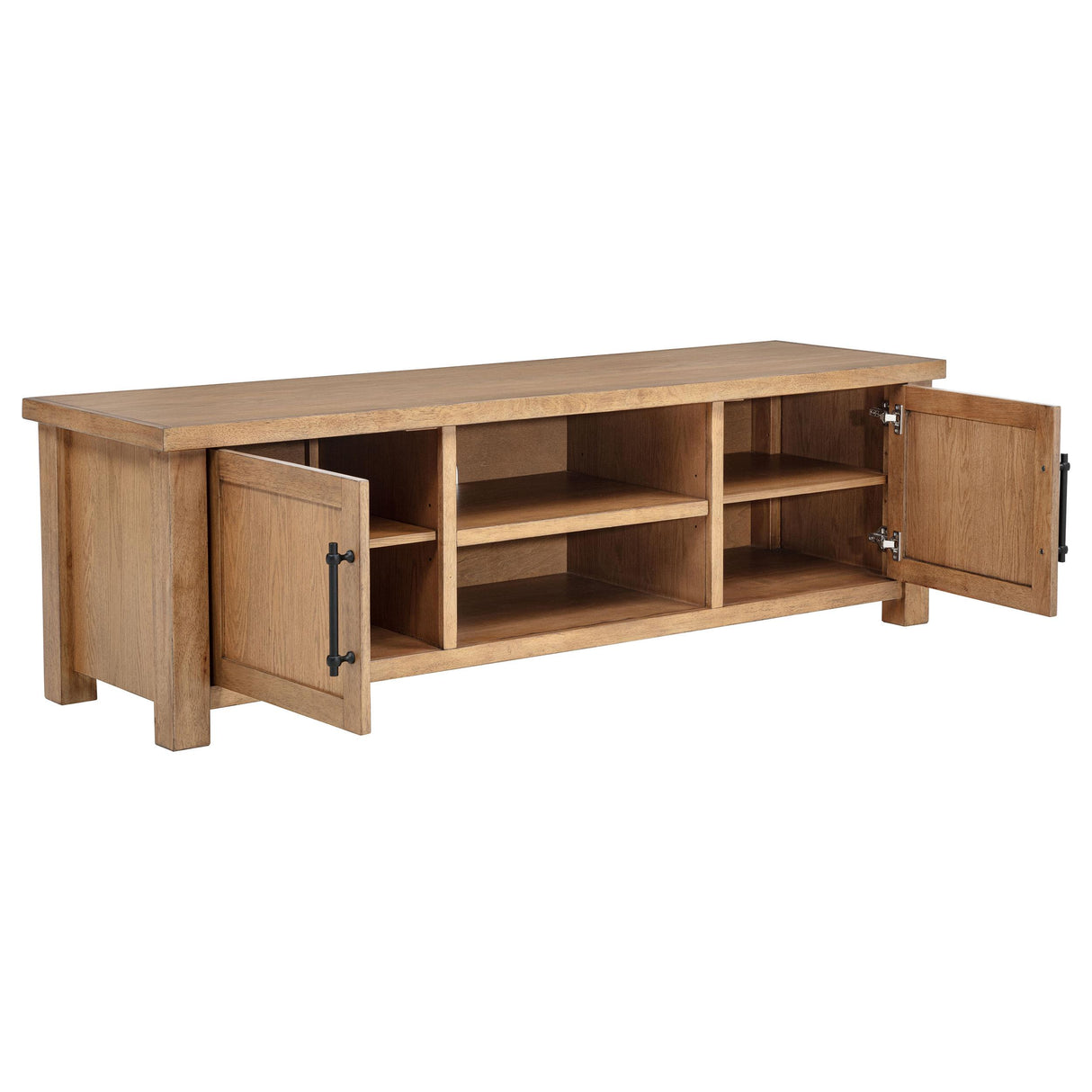 Beasley Golden Oak 2-Door 71-Inch Wood TV Stand Media Console from Coaster - Luna Furniture