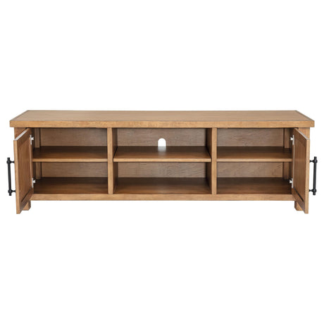 Beasley Golden Oak 2-Door 71-Inch Wood TV Stand Media Console from Coaster - Luna Furniture