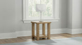 Beasley Golden Oak Square Wood End Side Table With Shelf from Coaster - Luna Furniture
