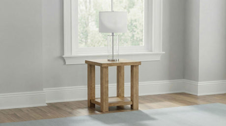 Beasley Golden Oak Square Wood End Side Table With Shelf from Coaster - Luna Furniture