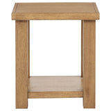 Beasley Golden Oak Square Wood End Side Table With Shelf from Coaster - Luna Furniture