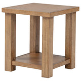 Beasley Golden Oak Square Wood End Side Table With Shelf from Coaster - Luna Furniture