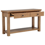 Beasley Golden Oak 2-Drawer Wood Console Table from Coaster - Luna Furniture