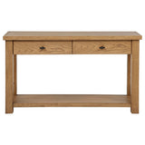 Beasley Golden Oak 2-Drawer Wood Console Table from Coaster - Luna Furniture