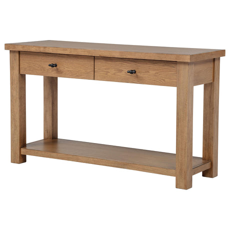 Beasley Golden Oak 2-Drawer Wood Console Table from Coaster - Luna Furniture
