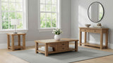 Beasley Golden Oak 2-Drawer Wood Console Table from Coaster - Luna Furniture