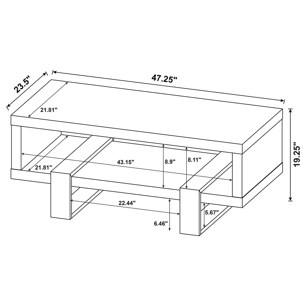 Dinard Latte Engineered Wood Cocktail Coffee Table from Coaster - Luna Furniture