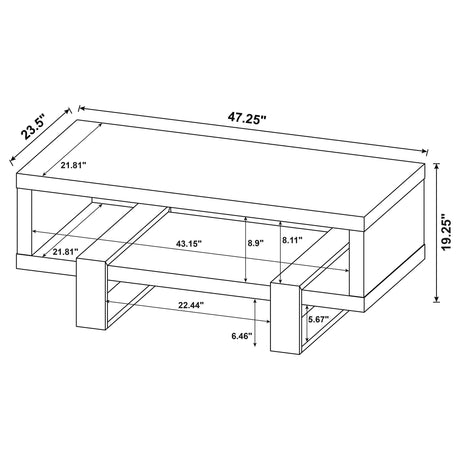 Dinard Latte Engineered Wood Cocktail Coffee Table from Coaster - Luna Furniture