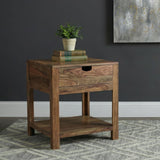 Esther Natural 1-Drawer Solid Wood Side End Table Sheesham from Coaster - Luna Furniture