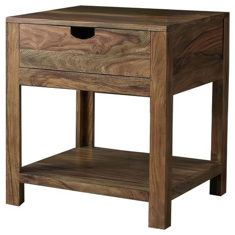 Esther Natural 1-Drawer Solid Wood Side End Table Sheesham from Coaster - Luna Furniture