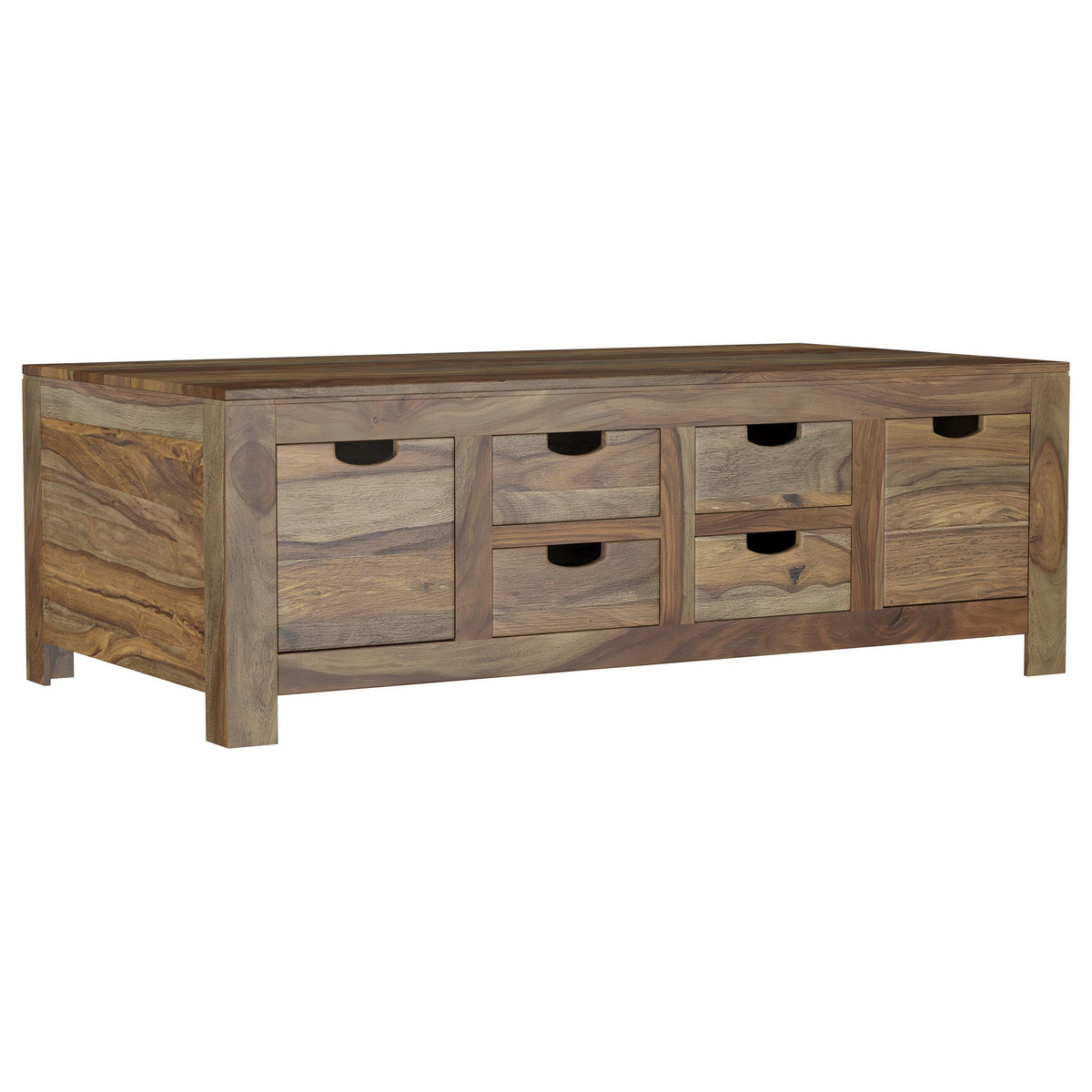 Esther Natural 3-Piece Solid Sheesham Coffee and End Table Set from Coaster - Luna Furniture
