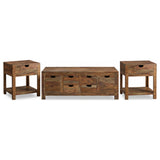 Esther Natural 3-Piece Solid Sheesham Coffee and End Table Set from Coaster - Luna Furniture