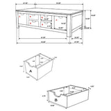 Esther Natural Sheesham 6-Drawer Storage Coffee Table from Coaster - Luna Furniture