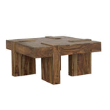 Skeet Natural Sheesham Wooden Square Coffee Table from Coaster - Luna Furniture
