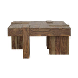 Skeet Natural Sheesham Wooden Square Coffee Table from Coaster - Luna Furniture