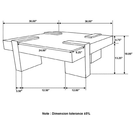 Skeet Natural Sheesham Wooden Square Coffee Table from Coaster - Luna Furniture